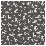 Pink and White Poodles Pattern Fabric