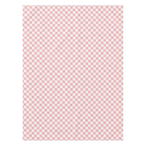 Pink and White Pretty Retro Checkers 50s Party Tablecloth