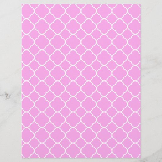 Pink And White Quatrefoil Pattern (Front)
