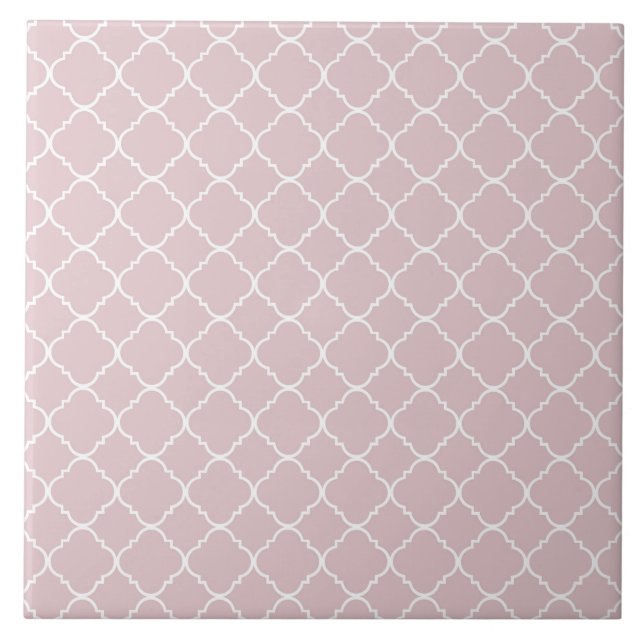 pink and White Quatrefoil Tile (Front)