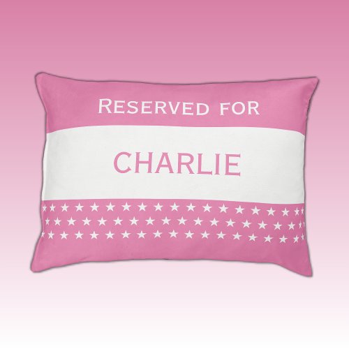 Pink and white reserved for name stars pet bed