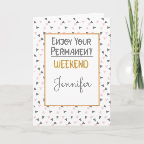 Pink and White Retirement Congratulations Card