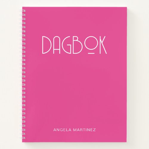 Pink and White Retro Style Dagbok Notebook