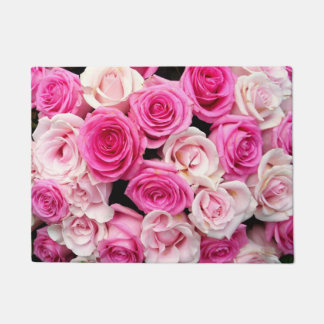 Pink and White Roses Doormat