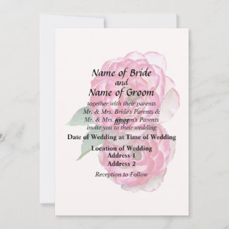 Pink and White Roses Invitation