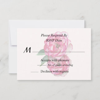 Pink and White Roses RSVP Card