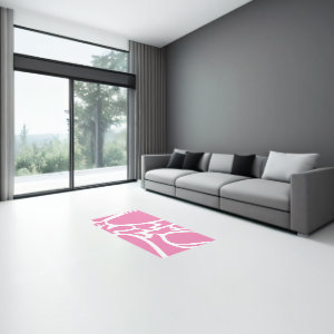 Pink and White Rug