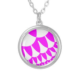 Pink and White Scales Silver Plated Necklace