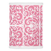 Pink and white scrollwork lamp shade (Right)
