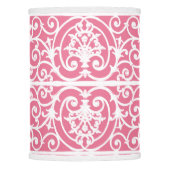 Pink and white scrollwork lamp shade (Front)