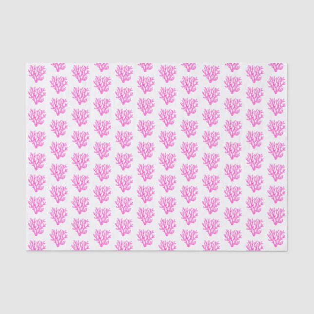 Pink and white sea coral tissue paper (Front)