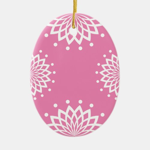 Pink and White Simple Easter Ceramic Ornament