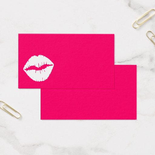 Customizable Pink and White Smooch Business Card Templates