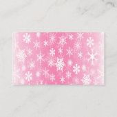 Pink and White Snowflakes Placecards (Back)