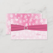 Pink and White Snowflakes Placecards (Front/Back)