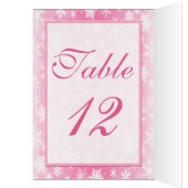 Pink and White Snowflakes Table Number Card (Inside (Left))