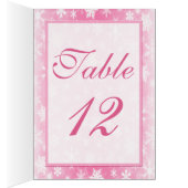 Pink and White Snowflakes Table Number Card (Inside (Right))