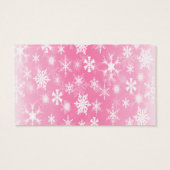 Pink and White Snowflakes Wedding Favor Tag (Back)