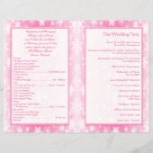 Pink and White Snowflakes Wedding Program (Back)