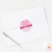 Pink and White Snowflakes Wedding Sticker (Envelope)