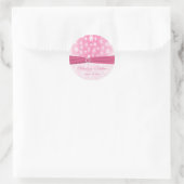 Pink and White Snowflakes Wedding Sticker (Bag)