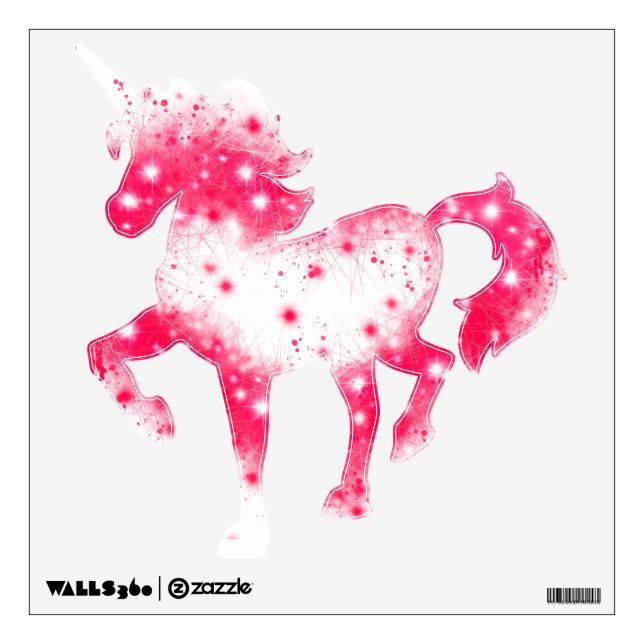Pink and white sparkling graffiti wall decal (Front)