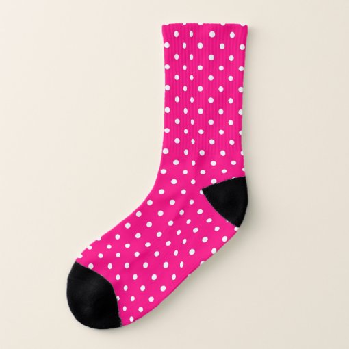 Pink and white spotty socks | Zazzle