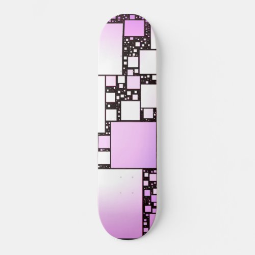 Pink and White Square Dancing Skateboard