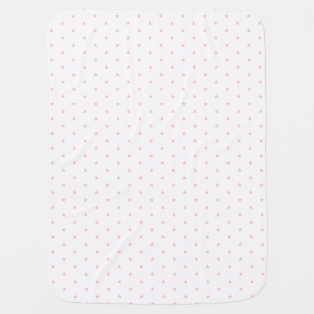 Pink and White Star Baby Blankets (Front)