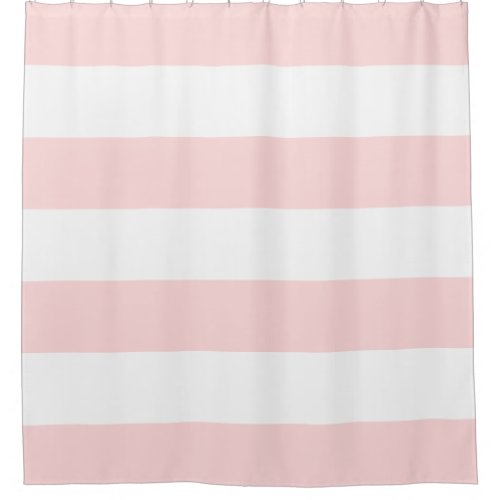 Pink And White Stripe Custom Color Shower Curtain