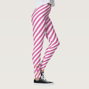 Pink and White Stripe Dachshund Leggings
