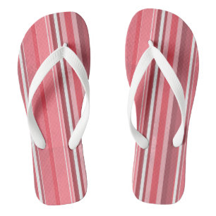 Pink and white Stripe Flip Flops