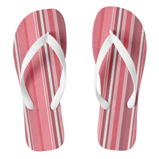 Pink and white Stripe Flip Flops (Footbed)