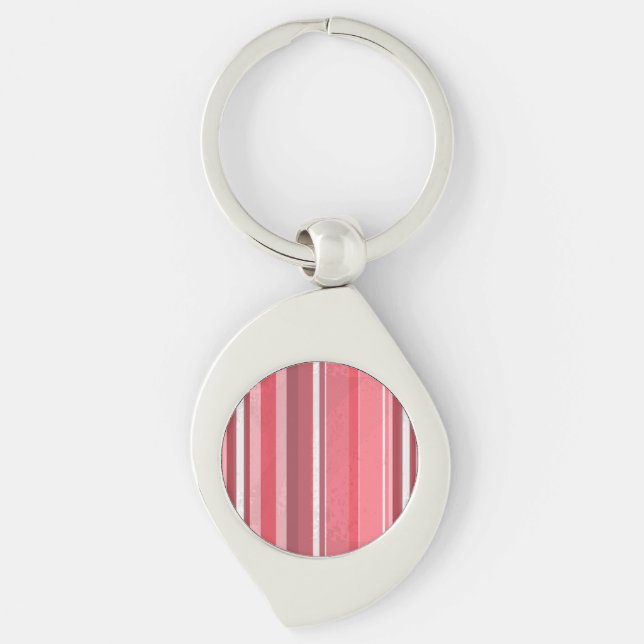 Pink and white Stripe Keychain (Front)
