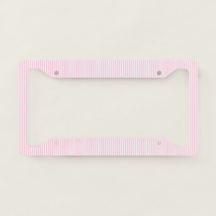 Pink and White Stripe License Plate Frame