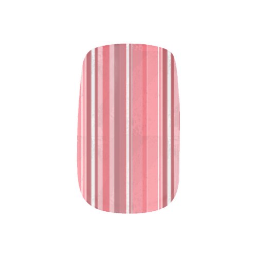 Pink and white Stripe Minx Nail Art
