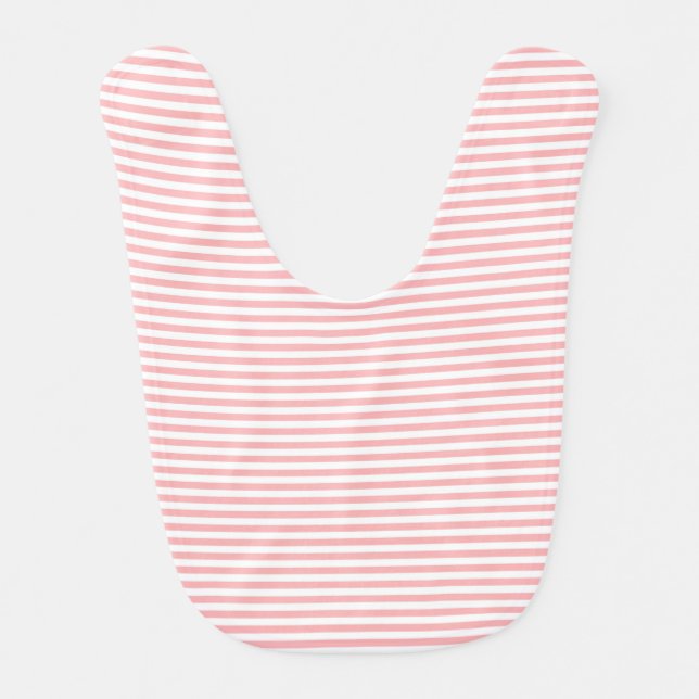 Pink and White Stripe Pattern Bib (Front)