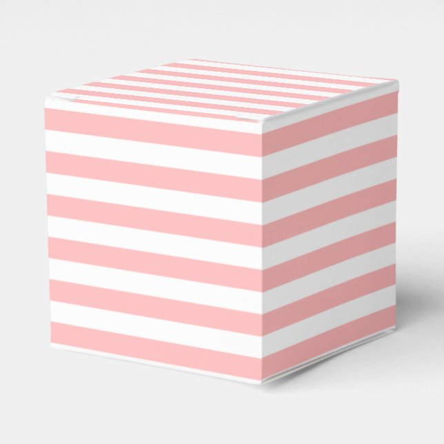 Pink and White Stripe Pattern Favor Boxes (Front Side)