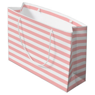 Pink and White Stripe Pattern Large Gift Bag