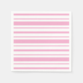 Pink and White Stripe Pattern Napkins