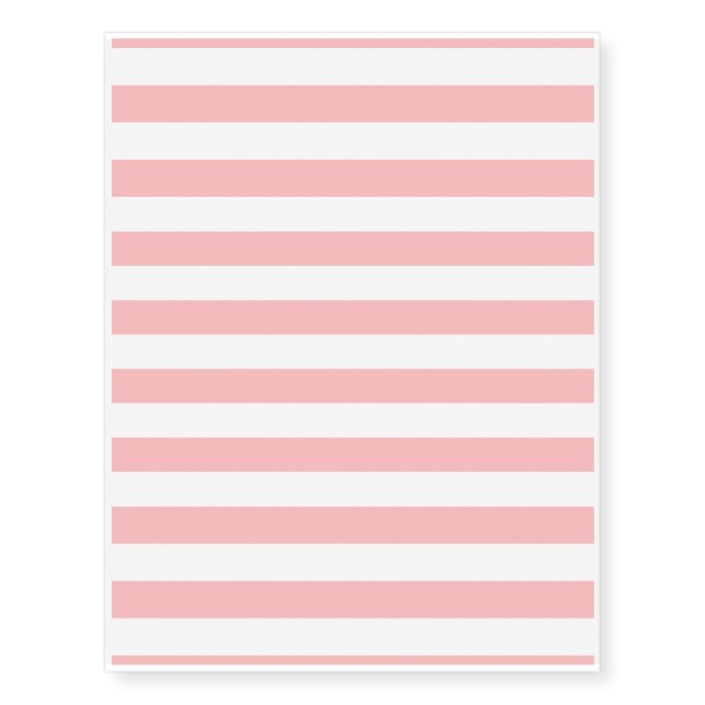 Pink and White Stripe Pattern Temporary Tattoos (Front)