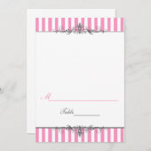 Pink and White Stripe Tent Style Placecard (Front/Back)