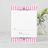 Pink and White Stripe Tent Style Placecard (Standing Front)