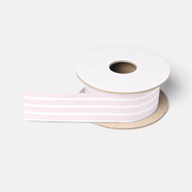 Pink and White Stripe, Valentine's Day, Baby Girl Satin Ribbon (Spool)