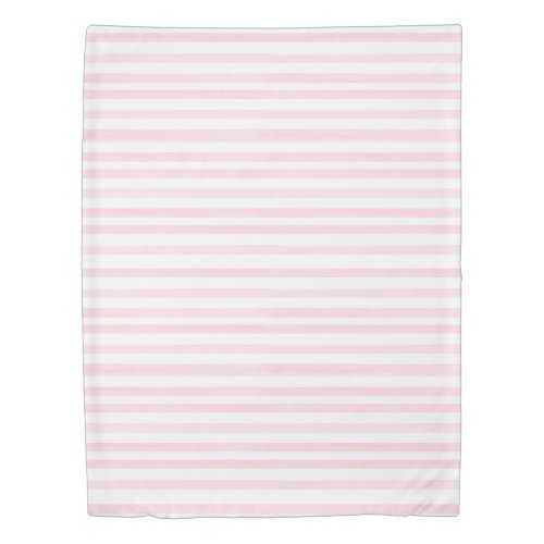 Pink and White Striped Duvet Cover