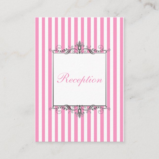 Pink and White Striped Enclosure Card (Front)