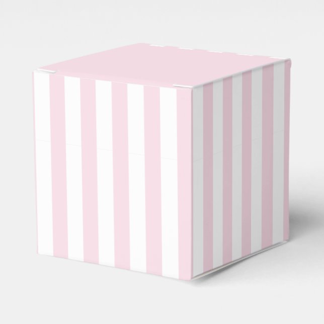 Pink and White Striped Favor Box (Front Side)