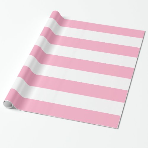 Pink and White Striped Gift Wrapping Paper