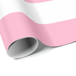 Pink and White Striped Gift Wrapping Paper | Zazzle