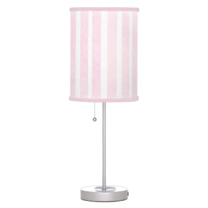 White Striped Girls Light Table Lamp, Girls Floor Lamp